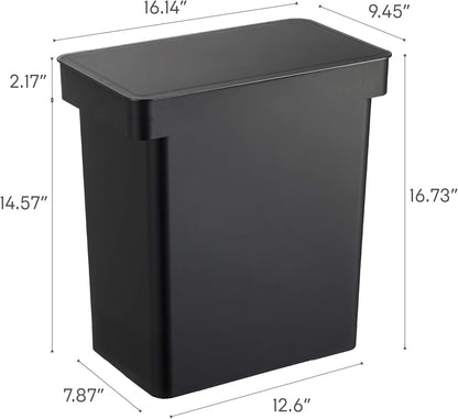YAMAZAKI Home Tower Airtight Pet Food Storage Container - Cat And Dog Food Holder Bin With Transparent Lid And Handle - Extra Large - Polypropylene - 6.6 Gallons, 25 Liters