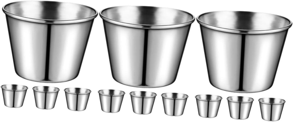 OUNONA 20pcs Stainless Steel Dipping Bowls Sauce Cups for Ketchup Condiments Appetizers for Restaurants and Home Use Versatile Kitchen Storage