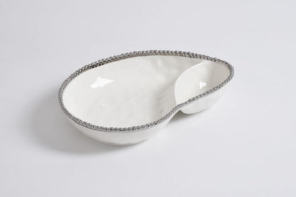 Pampa Bay Titanium-Plated Porcelain 2 Section Serving Piece