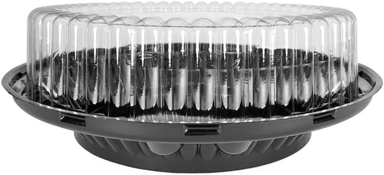 9 Inch Plastic Pie Containers With High Dome Lid - Durable Pie Containers With Lids - Stackable Pie Carrier Disposable, To Go Pie Containers & Flan Containers - Ideal for Restaurants & Bakeries - WJ43