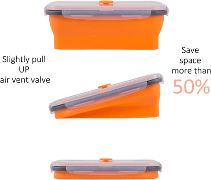 Collapsible Food Storage Containers with Lids, 4 Pack, 40 oz Silicone 1-Compartment Meal Prep Containers Reusable, Lunch Bento Boxes for Adults, Microwave Freezer Dishwasher Safe, BPA-Free, Black