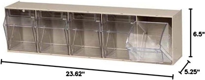 Quantum Storage Systems QTB302WT 2 Drawers Tip Out Cabinet Part Organizer White 14" H x 24" W x 12" D