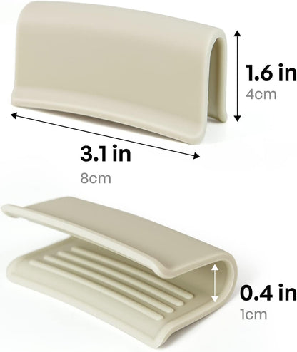 Carrotez Silicone Pot Holders, Heat Resistant Pot Handle Covers for Kitchen, Accessories for Cast Iron or Ceramic Dutch Ovens, 1 Pair (2 pcs) - Cream