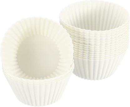 uxcell 18Pcs Silicone Cupcake Liners, Non-Stick Baking Cups, for Cooking Eggs, Baking Muffins and Make a Cake(Pink)