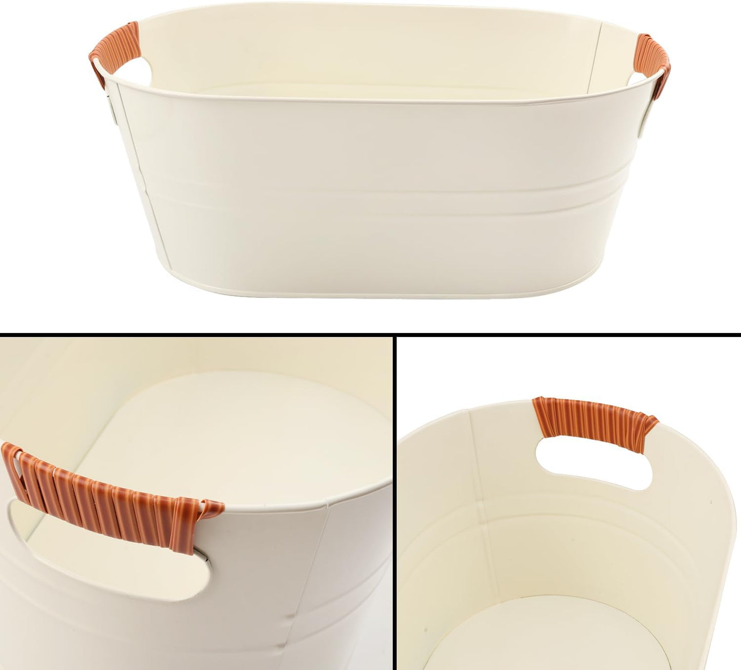 3 PCS 15.3 x 9 x 6 inches Black Metal Galvanized Tub with Handles, 3 Gallon Galvanized Beverage Tubs for Parties, Large Metal Drink Ice Buckets for Beer, Wine, Cocktails & Outdoor Events