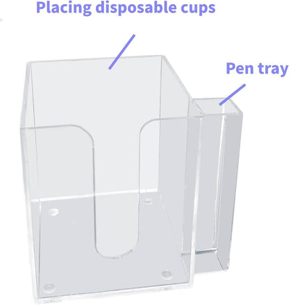 YeeBeny Cup Holder with Marker Slot, Acrylic Party Cup Organizer Storage Party Cup Dispenser Cup Mark Your Cup, Single Cup Dispenser, Disposable Cup Dispenser, Perfect for Any Occasion