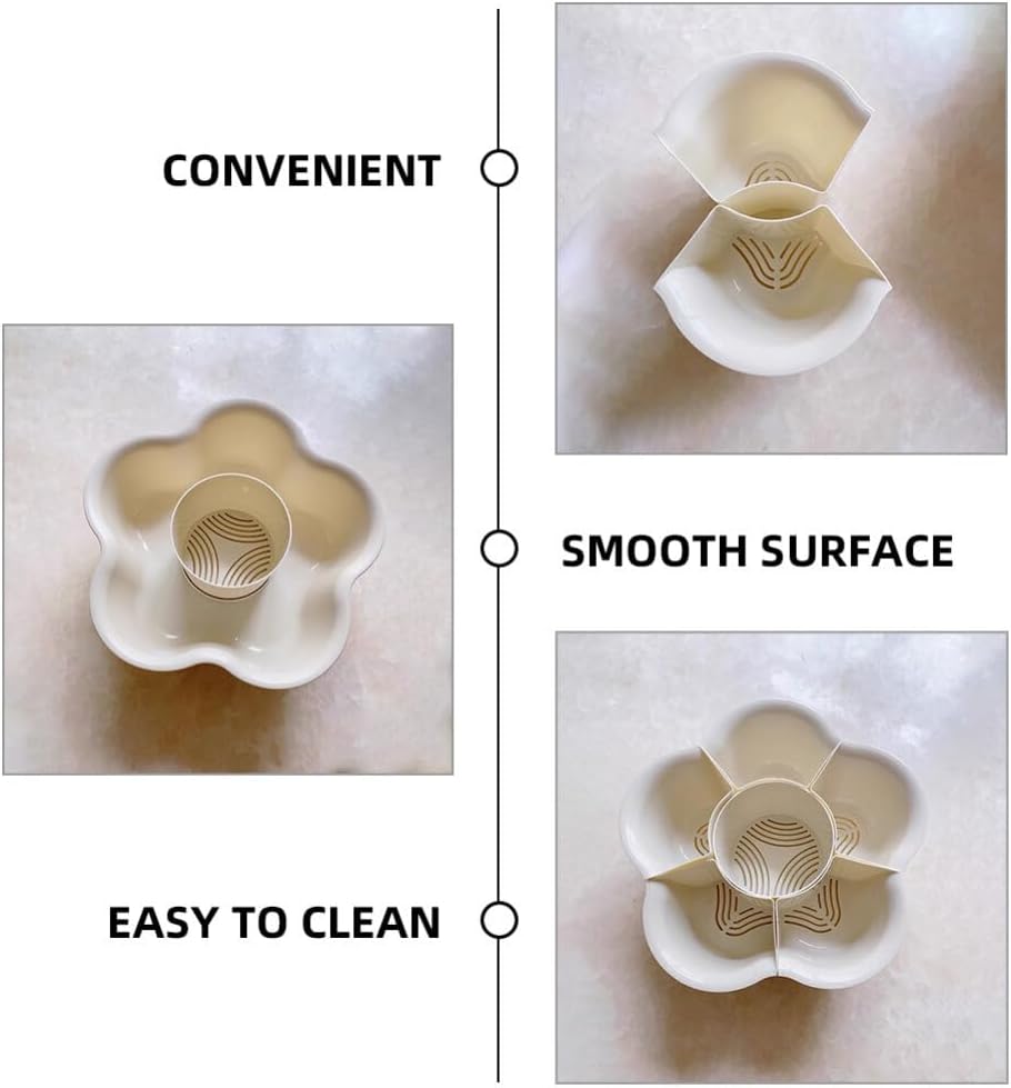 Kichvoe Rotation Vegetable Platter - Drainage System Divided Serving Tray - for Hot Pot Reusable for Family Gatherings and Dinner Parties Compartment Dairy 13.77X7.48X5.11In