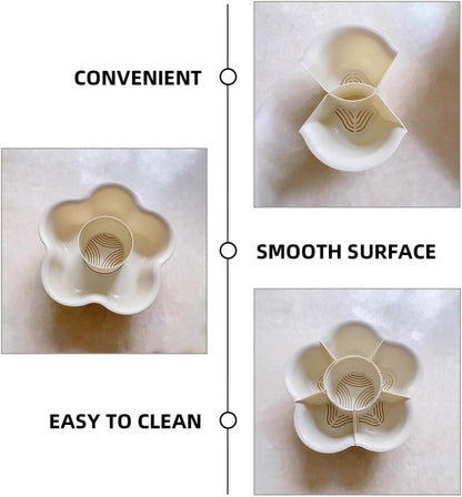 Kichvoe Rotation Vegetable Platter - Drainage System Divided Serving Tray - for Hot Pot Reusable for Family Gatherings and Dinner Parties Compartment Dairy 13.77X7.48X5.11In