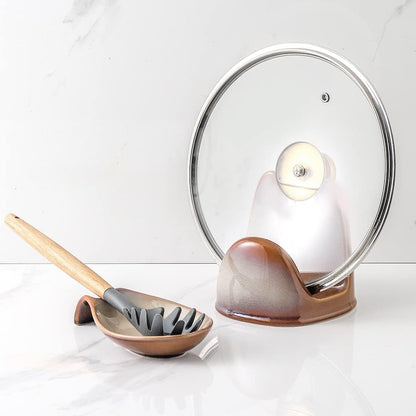 Nihow Ceramic Pot Lid Holder While Cooking for Kitchen Counter/Stove Top