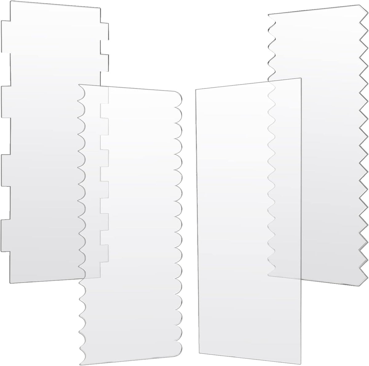 JOERSH Acrylic Cake Scrapers, 4Pcs