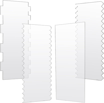 JOERSH Acrylic Cake Scrapers, 4Pcs