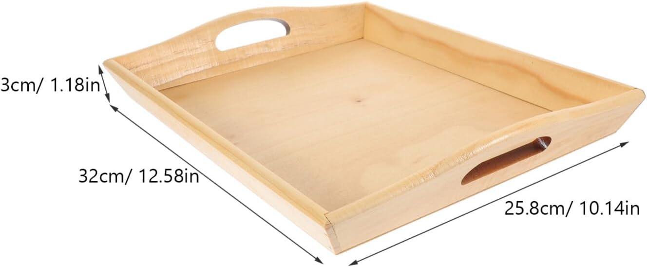 STOBAZA Wooden Serving Tray Rectangular Fruit and Snack Storage Elegant Decor for Home