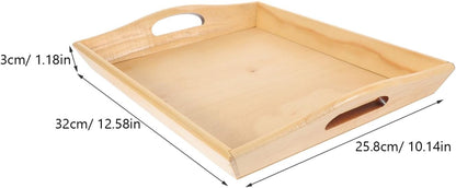 STOBAZA Wooden Serving Tray Rectangular Fruit and Snack Storage Elegant Decor for Home
