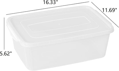 16 Quart Clear Dough Proofing Box, Latching Box with Lid, 2-Pack