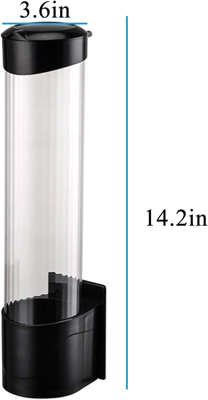 Cup Dispenser Wall Mounted Plastic Water Dispenser Disposable Cup Holder Rack, Paste or Screw Plate Mountable for Paper Cups Halloween Party Supplies(L, White)
