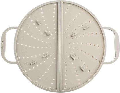 TableCraft 12780 Foldable Silicone Splatter Screen, Gray, Heat-Resistant Cover for Frying and Sautéing, Fits Pans up to 12.5”, Integrated Handles, Dishwasher Safe, Compact Foldable Design,Easy Storage