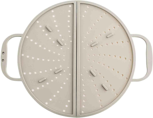 TableCraft 12780 Foldable Silicone Splatter Screen, Gray, Heat-Resistant Cover for Frying and Sautéing, Fits Pans up to 12.5”, Integrated Handles, Dishwasher Safe, Compact Foldable Design,Easy Storage