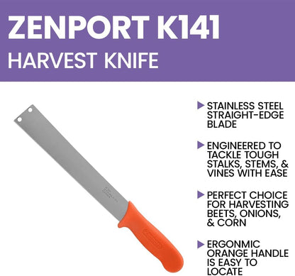 Zenport Crop Harvest Knife, Lettuce Trimmer, 7.25-Inch Blade