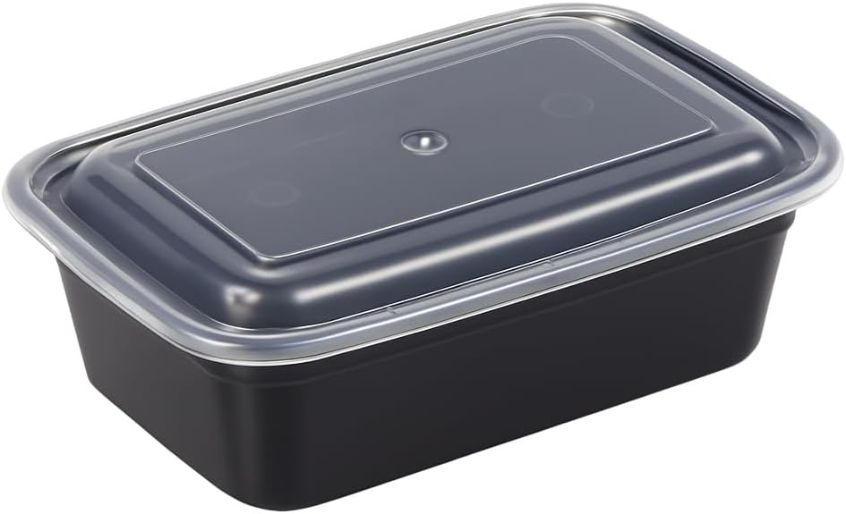 10-Piece Meal Prep Food Storage Containers with Lids – Reusable Plastic Lunch Boxes for Portion Control, Freezer and Microwave Safe, Stackable and Dishwasher Friendly