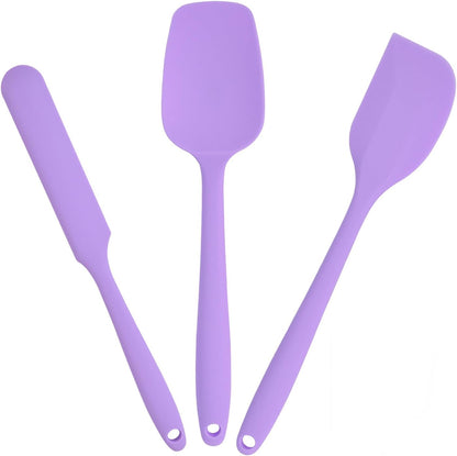 Silicone Spatulas Heat Resistant Food Grade Rubber Spatula, Handle with Ergonomic Grip Kitchen Utensils Set, Nonstick Silicona Cooking Utensils Set for Cooking, and Mixing 3Pacs Blue