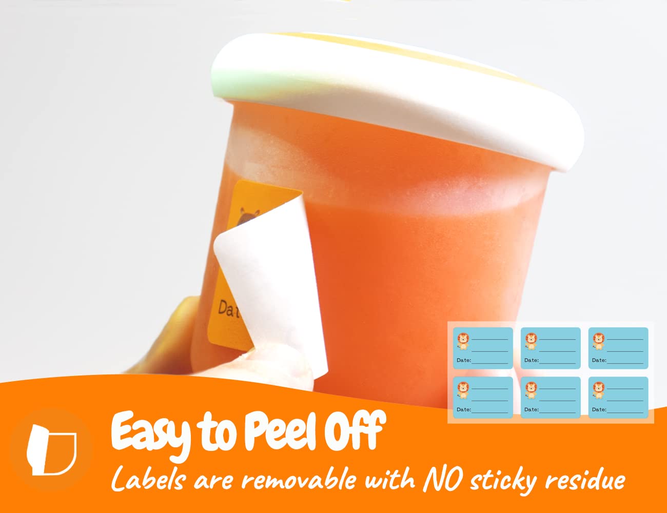 Baby Food Labels, Removable Write-On Daycare Date Labels for OXO Tot Baby Food Storage Containers, Trays, Jars, Freezer & Dishwasher Friendly, for Infants & Babies