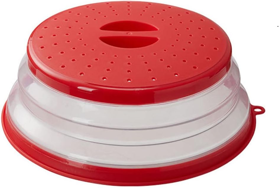 Collapsible Microwave Splatter Cover, 10.5 Inch, Dishwasher-safe, Microwave Plate Cover With Steam Vent，BPA-Free Silicone & Plastic (gray)