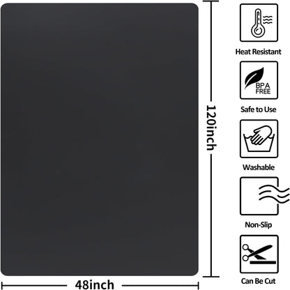 Silicone Mat Heat Resistant Mats for Countertop, Large Silicone Mats for Crafts Kitchen Counter Workbench Table protector, Size 36x24 inches Thick 2mm,Rolled Package,Light Blue