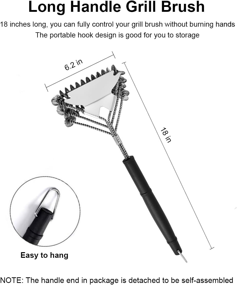 Grill Brush Grill Cleaning Kit, Grill Cleaner BBQ Grill Accessories Grill Rescue Brush Grill Brush Bristle Free, Grill Brush for Outdoor Grill BBQ Brush for Grill Cleaning (D23)