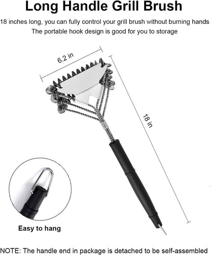 Grill Brush Grill Cleaning Kit, Grill Cleaner BBQ Grill Accessories Grill Rescue Brush Grill Brush Bristle Free, Grill Brush for Outdoor Grill BBQ Brush for Grill Cleaning (D23)