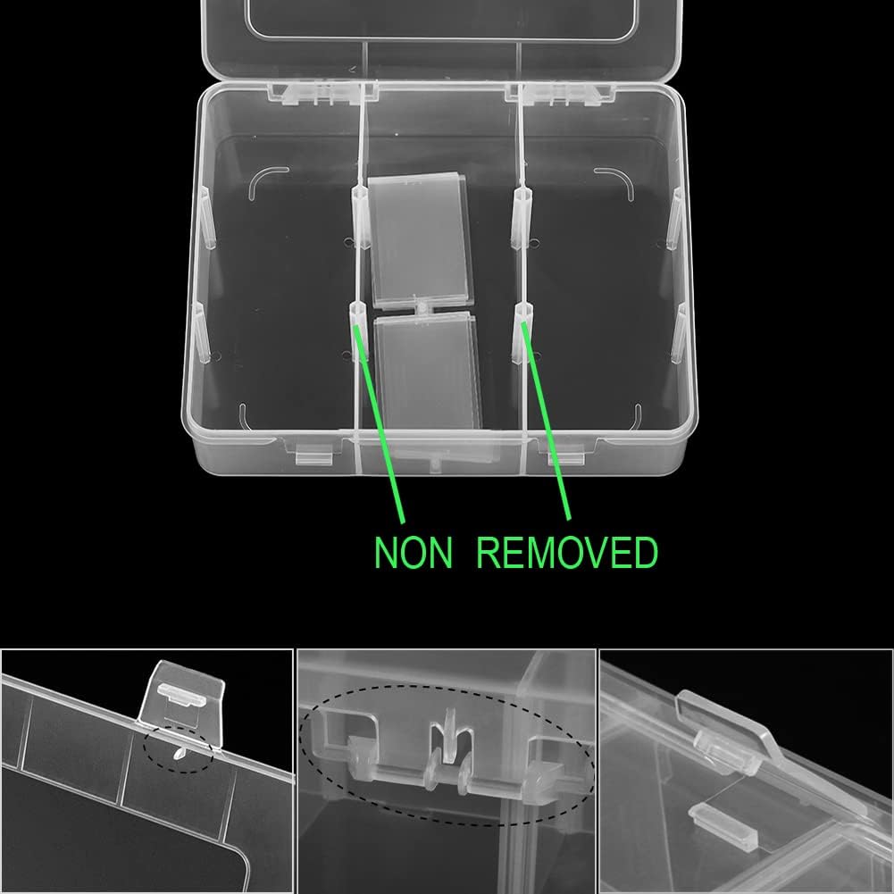 Vidifor 9 Grids Plastic Storage Compartment Organizer Container with Adjustable Dividers for Crafts, Earrings, Screws, Nail, Bandages, Pins and More (1)