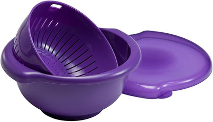 Hutzler 3-in-1 Berry Bowl Keeper, Colander & Container, Keeps Berries Fresh Longer, 1 Quart Capacity (Yellow)