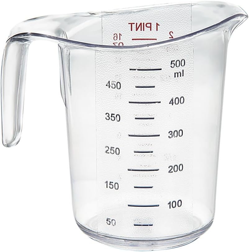 Restaurantware Clear Plastic Pt (Cups) Measuring Cup, 5.3 x 3.8 x 5 In