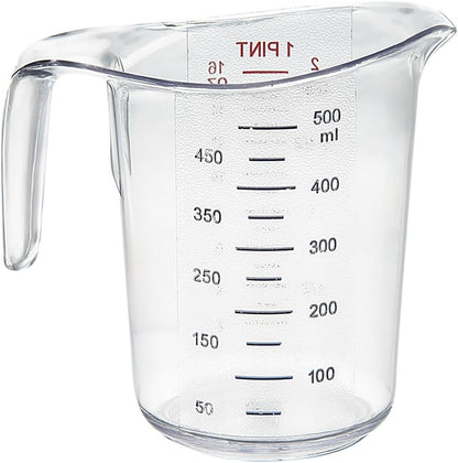 Restaurantware Clear Plastic Pt (Cups) Measuring Cup, 5.3 x 3.8 x 5 In