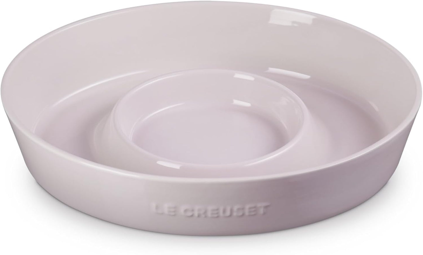 Le Creuset Stoneware Signature Oval Chip and Dip Platter, 13", White