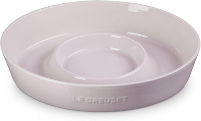 Le Creuset Stoneware Signature Oval Chip and Dip Platter, 13", White