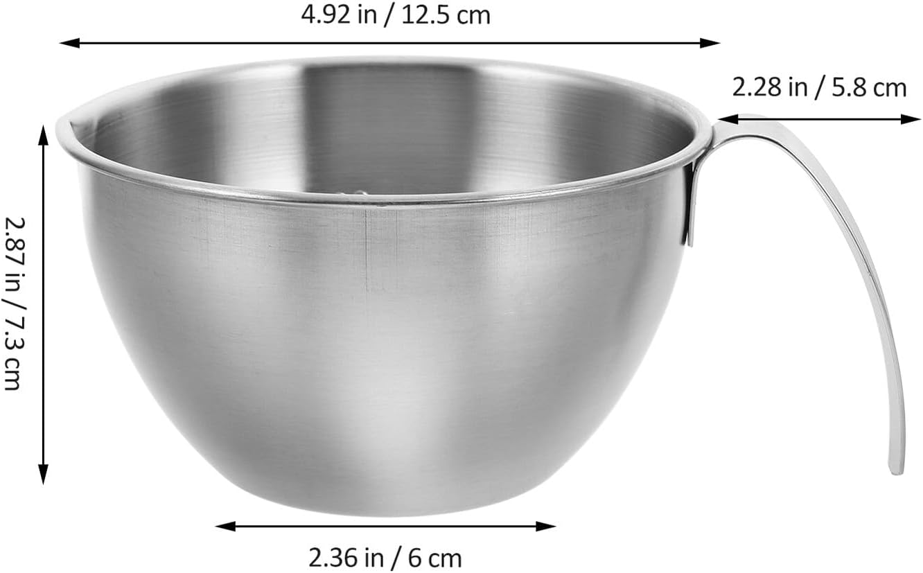 Mixing Bowl Stainless Steel Pour Spout Large Capacity Measuring Cup Handle and Scale for Baking Cooking and Egg Beating