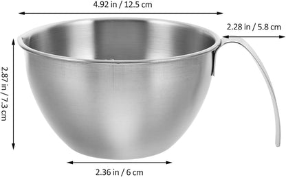 Mixing Bowl Stainless Steel Pour Spout Large Capacity Measuring Cup Handle and Scale for Baking Cooking and Egg Beating