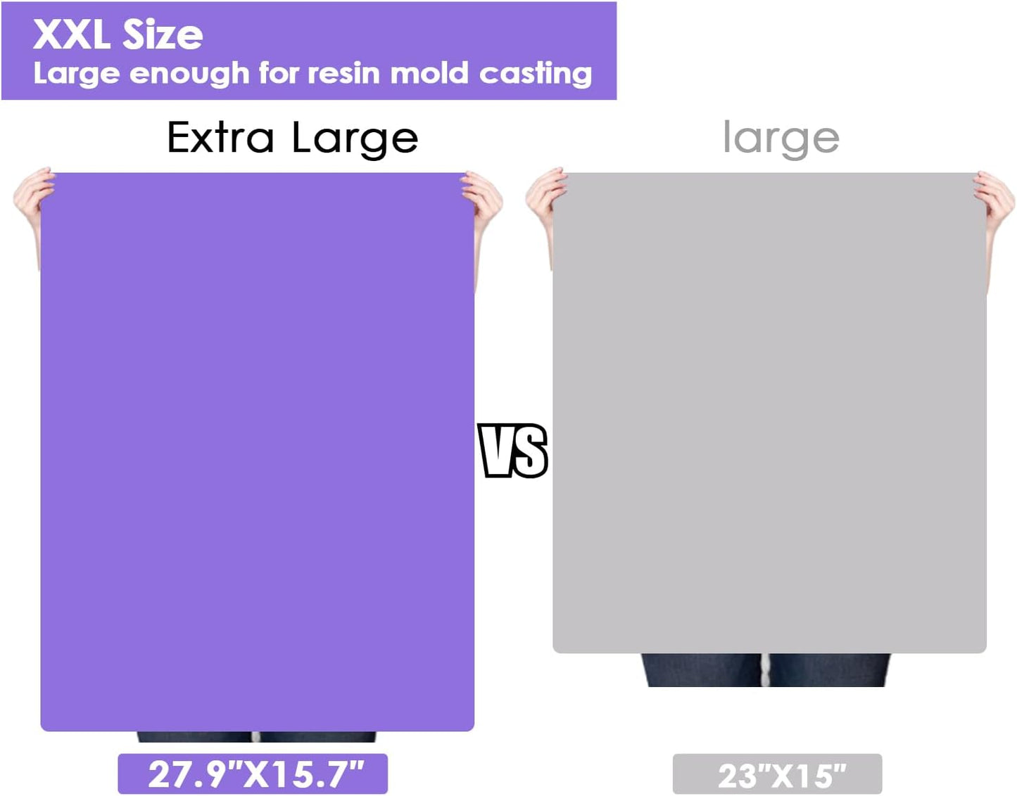 Extra Large Silicone Mats for Kitchen Counter, 27.6'' x 19.7'' Nonskid Silicone Placemats for Kids, Nonstick Purple Silicone Mat for Baking Crafts, Silicone Dab Mat Heat Resistant, 1Pack - Colors A