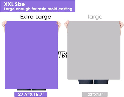 Extra Large Silicone Mats for Kitchen Counter, 27.6'' x 19.7'' Nonskid Silicone Placemats for Kids, Nonstick Purple Silicone Mat for Baking Crafts, Silicone Dab Mat Heat Resistant, 1Pack - Colors A