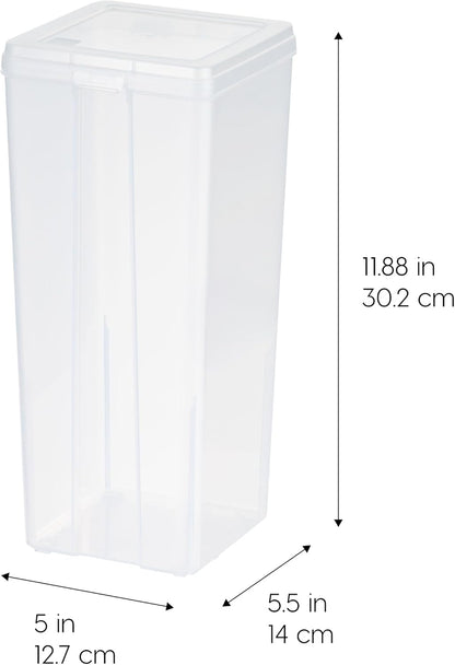 IRIS USA Vertical Storage Bins with Lids |Made in USA| Flip Top Containers for Organizing Pantry, Office, Craft, and Study Supplies - Small (10-Pack)