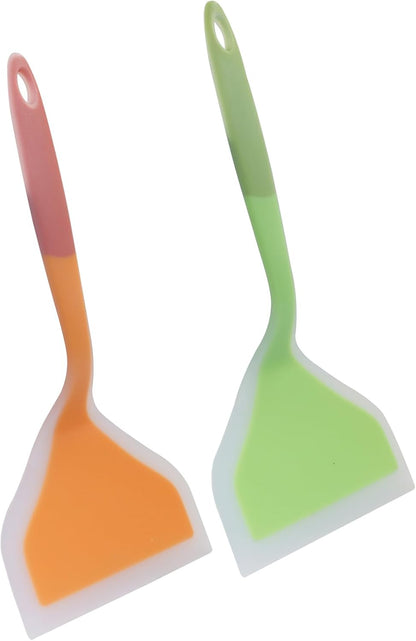 BokWin 2 Pack Wide Silica Gel Pancakes Spatula Turner, Red