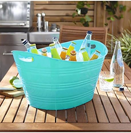CreativeWare, Aqua Double Walled Party Tub With Drain Plug 4.375 Gl, Red