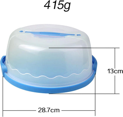 MagiDeal Cake Carrier,Cake Keeper Stand,Fits 10 inch Cake,Holds Pies,Round Cupcake Storage,with Lid and Handle,Cake Storage Container, green, 28.7cmx13cm