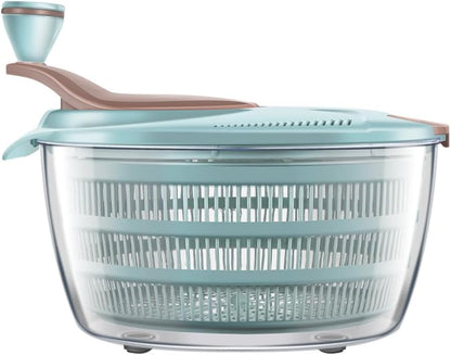 Brigii Salad Spinner, 4.24 Quart Lettuce Spinner with Double Drainage Holes, Salad Dryer for Washing, Spinning, and Draining Greens, Fruits, and Vegetables