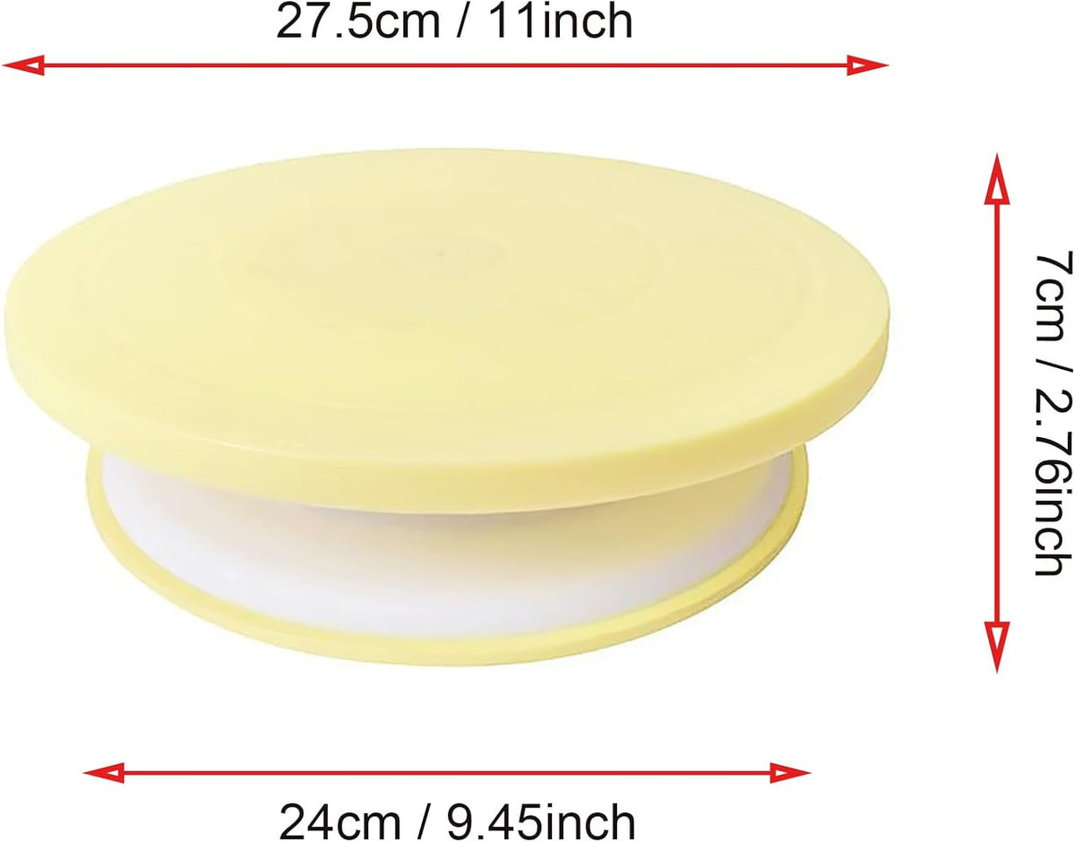 Cake Decorating Turntable 11 Inch Cake Turntable Anti-slip Rotating Cake Stand for Decorating(1pcs Pink)