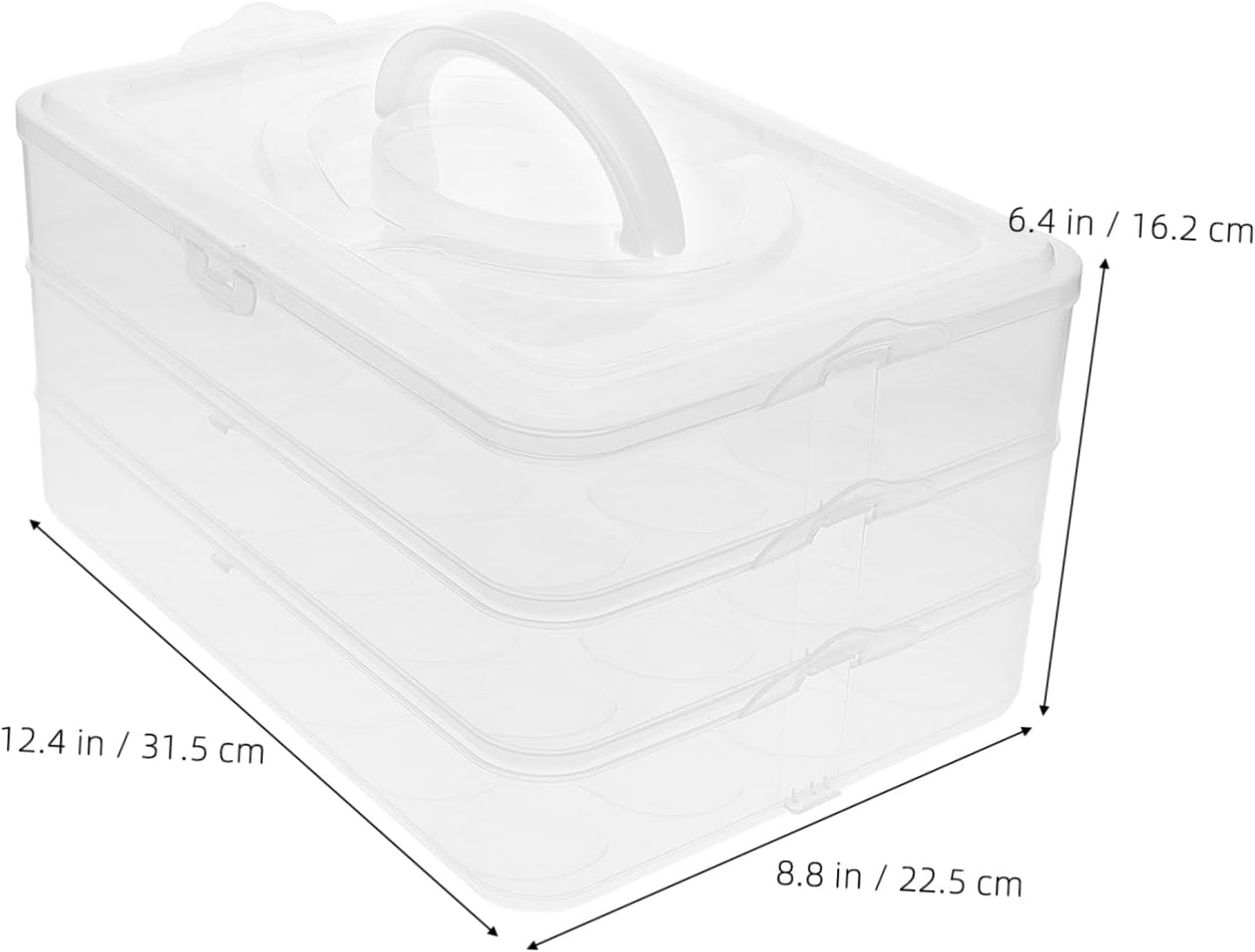 2layer Stackable Carrier with Lid Refrigerator Storage Box Portable and Secure Design for Parties and Kitchen Use Easy to Carry with Handle
