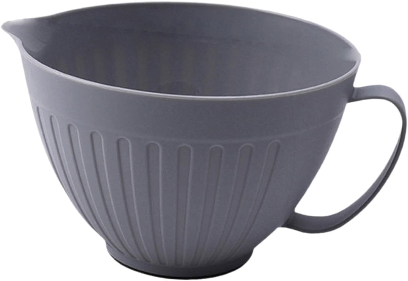 Mixing Bowl Batter Bowl Long Handle with Spout Oatmeal Bowl Serving Bowl Salad Bowl for Cooking Baking Soup Prepping Dessert, Pink