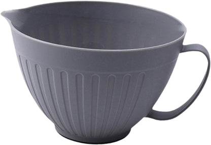Mixing Bowl Batter Bowl Long Handle with Spout Oatmeal Bowl Serving Bowl Salad Bowl for Cooking Baking Soup Prepping Dessert, Pink