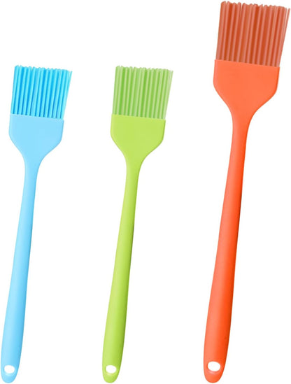 3 PCS Pastry Brush Basting Brush Silicone BBQ Brush Heat Resistant Oil Brushes for Grill Cooking Brush for Baking Grilling Barbecue Spreading Oil Butter Marinade