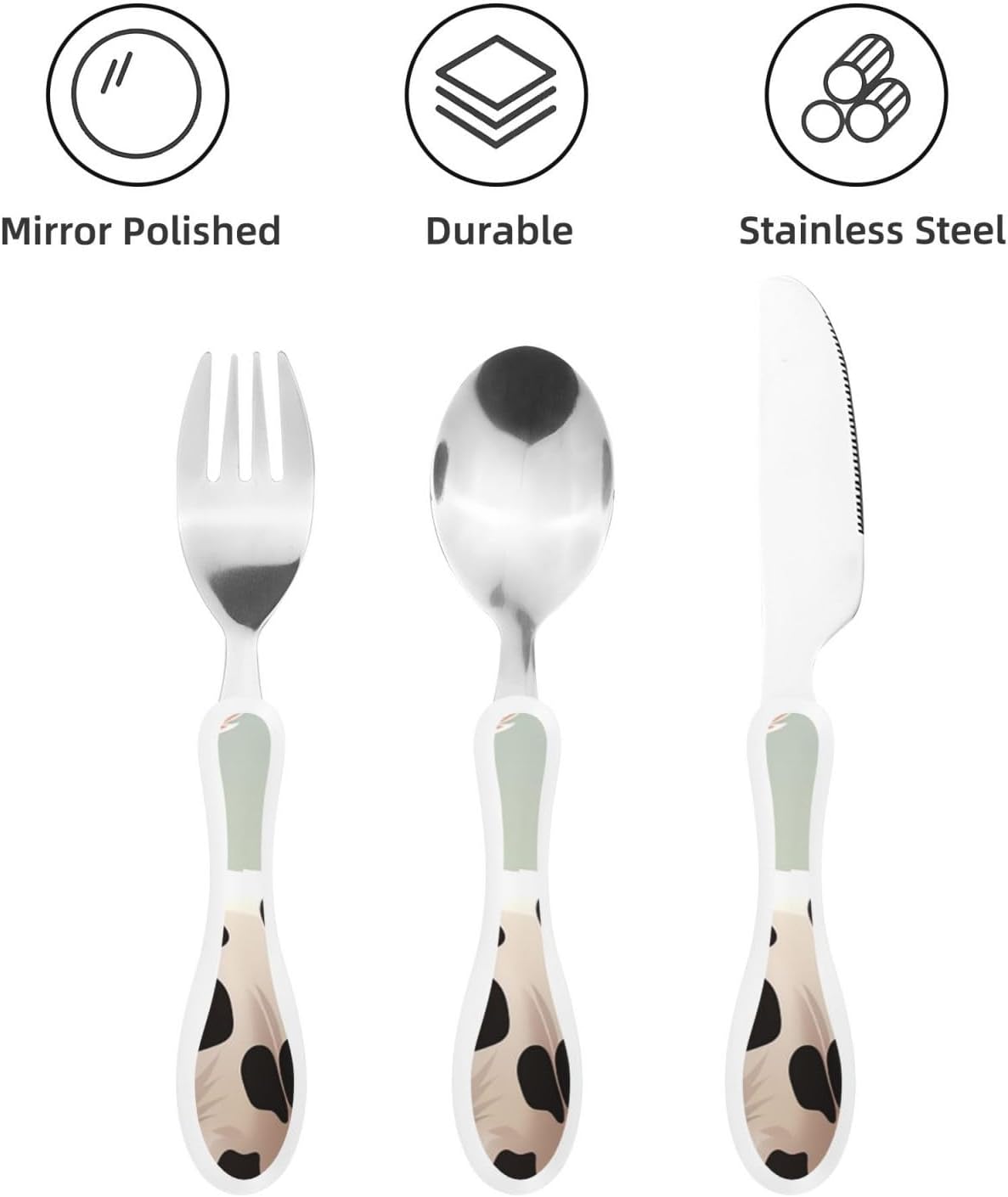 3-Piece Kids Silverware Set With Storage Case, Stainless Steel Reusable Children Safe Knife Spoon Fork Set Blue Active Girl Running Sunset Children Flatware Set For Kids Lunch Box - Colors C